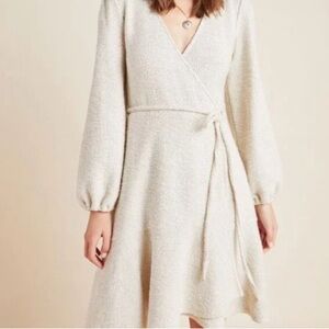 Anthropologie Long Sleeve Wrap Dress
